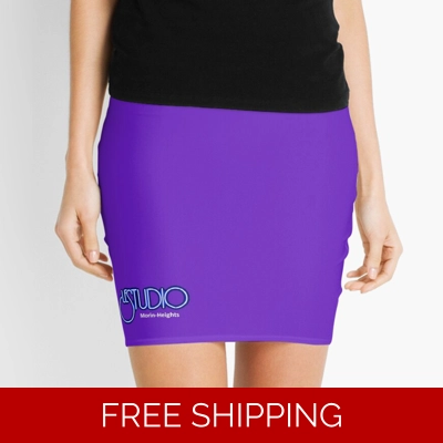 Mini Skirt Deep Purple White & Blue Original logo MH